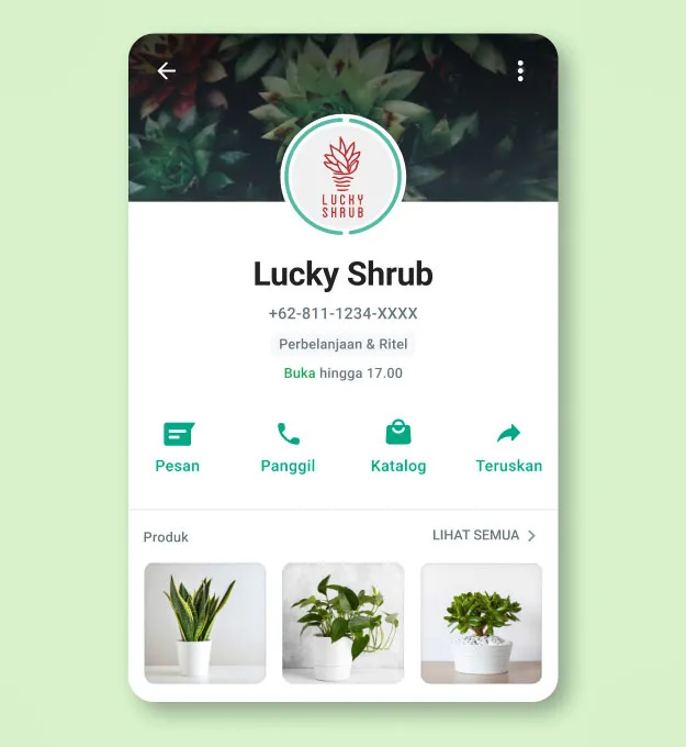 Antarmuka pengguna Aplikasi WhatsApp Business