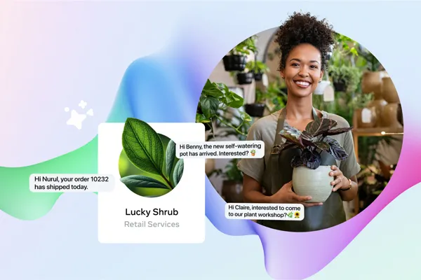 Demonstração da empresa Lucky Shrub usando a IA comercial
