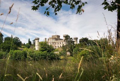 Lakeside view of Eastnor Castle