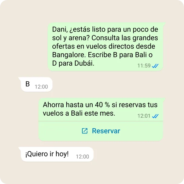 Demo de una empresa que genera reconocimiento al promocionar vuelos con descuento