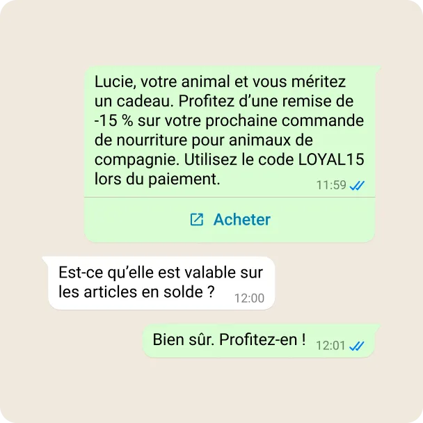 Démonstration d’une entreprise qui stimule ses ventes grâce au lien « Acheter »