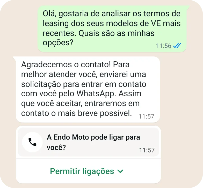 Imagem com exemplo de conversa com um lead